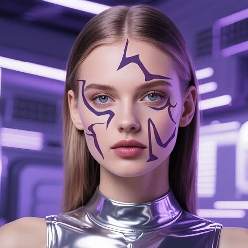 Purple Anime Cosplay Temporary Tattoo Stickers