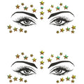 Gold Star Face Gems Rhinestones Self-Adhesive