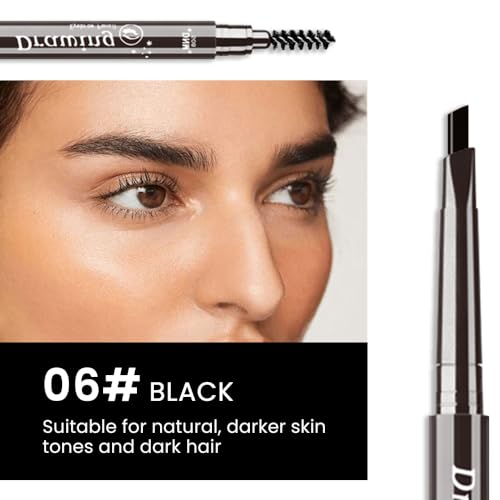 Eyebrow Stencil Kit with Pencil and Pomade - 10 Designs, Ebony