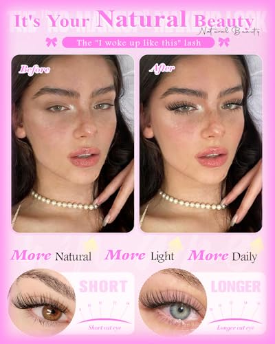 Natural Cluster Eyelash Extensions Clear Band 8-16mm