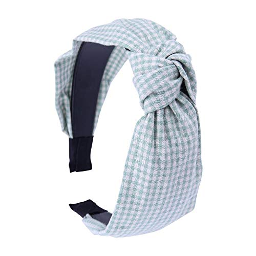 4-Pack Gingham Turban Headbands – Non-Stretch 13cm Active Hair Accessories