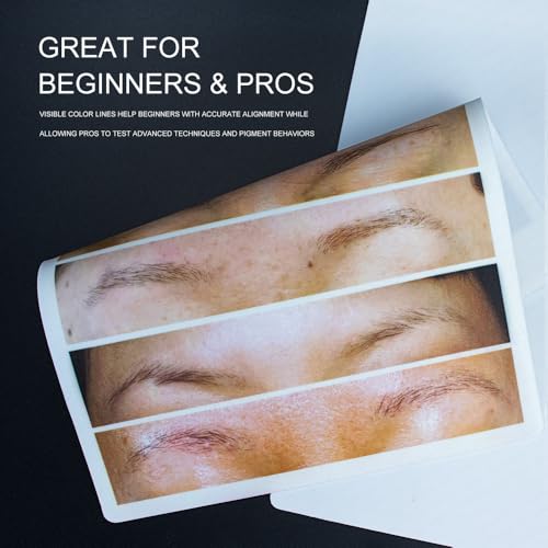 Eyebrow Tattoo Practice Skin, 3PCS Silicone Pads with Printed Brow Designs
