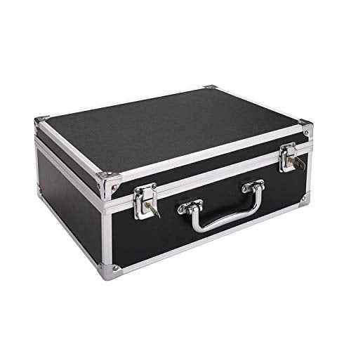 Tattoo Kit Box Case,Tattoo Case Organizer 12.6" x 9.5" x 5.1" W/Lock Machine Carrying Box,Aluminum Alloy with Sponge for Machine