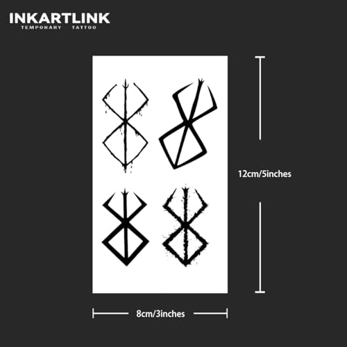 INKARTLINK Semi-Permanent Tattoo Sheets, Waterproof, Lasts 1-2 Weeks
