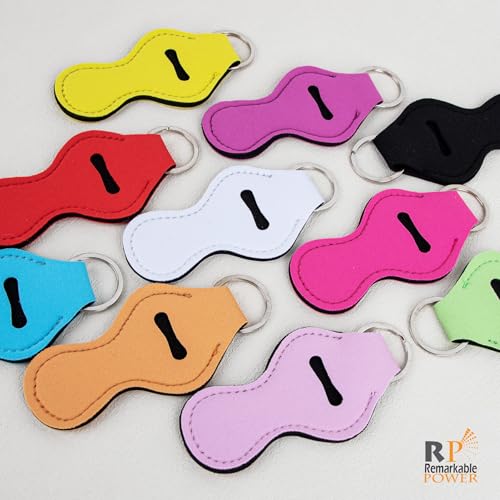 10-Pack Lipstick Holder Keychain Set, Neoprene