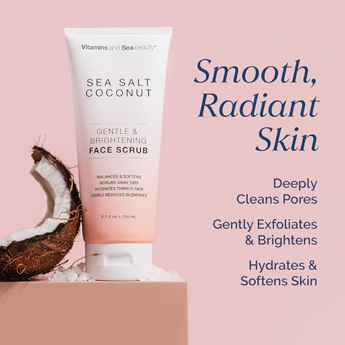 Sea Salt & Coconut Face Scrub Exfoliator – 5.1 oz