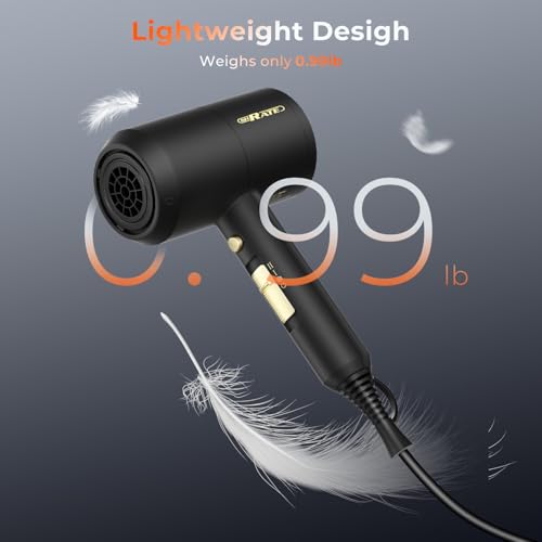 SHRATE Ionic Hair Dryer 1800W with Diffuser & Attachments