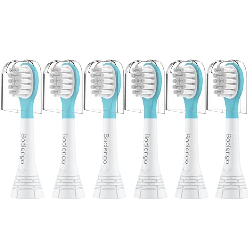 Kids Replacement Heads for Philips Sonicare Kids Toothbrush Heads, for Phillips Sonic Care Kid Small Brush HX6032/94, HX6340,Soft Compact Brush Head for 3-7 Child,6 Pcs Blue