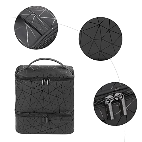 Nail Polish Storage Organizer Bag - Holds 30 Bottles, Black