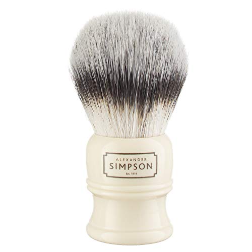 Simpson Trafalgar T2 Synthetic Shaving Brush Ivory Handle Deluxe Thick Lather