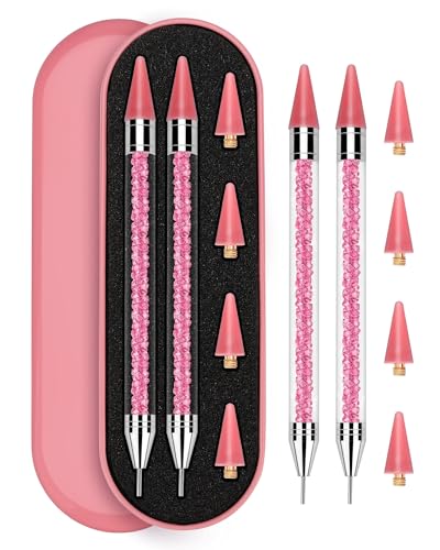 Rhinestone Picker Tool Set - 2 Dual-Ended Applicators with 4 Wax Tips