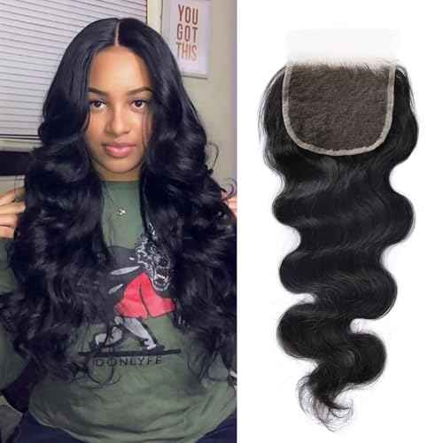WOWANGEL 5x5 0.095mm Ultra-Thin Skinlike Real HD Lace Frontal & Closure,Body Wave Natural Hairstyles,Pre-Plucked Invisible Hairline,Unprocessed Virgin Human Hair,Invisible Knots HD Lace,12inch