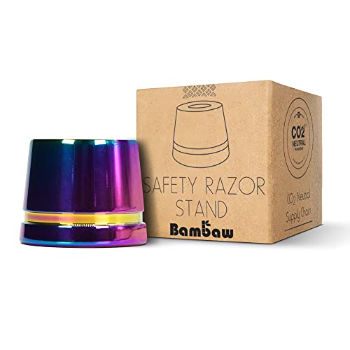 Bambaw Rainbow Safety Razor Stand | Razor Holder Stand | Straight Razor Stands does not fit all Safety Razors | Double Edge Safety Razor Stand | Shaver Holder Stand Razor Base |Single Razor Stand