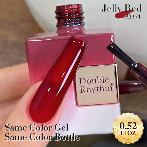 Double Rhythm 15ML Dark Burgundy Gel Polish Jelly Red-A1371 for Manicure & Nail Art