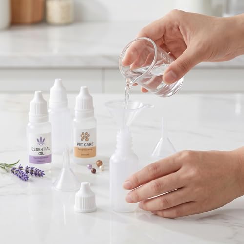 15ml Dropper Bottles 5-Pack with Funnel - Eye Drops & Essential Oils