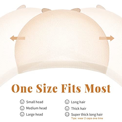 HD Wig Cap, IKOCO 8 Pcs Transparent Wig Cap for Lace Front Wig Thin Stocking Caps for Wigs Sheer Wig Cap for Women