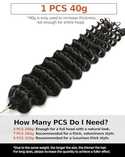 BEEOS 18 Inch Remy Human Crochet Hair Deep Wave Extensions