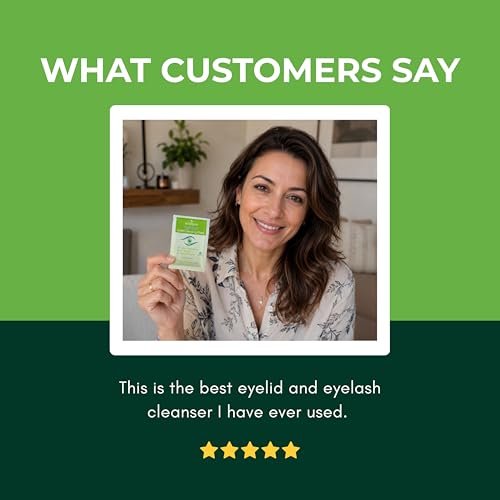 NOVEHA 60PC Tea Tree Oil Eyelid Wipes with Hyaluronic Acid