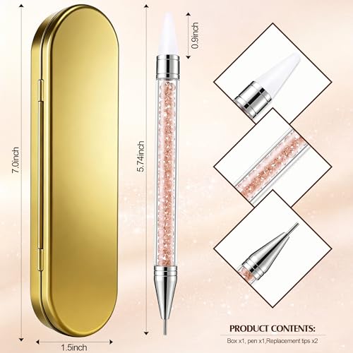 Artdone Nail Dotting Tools Kit with Rhinestone Picker and Extra Wax Tips for Nail Art