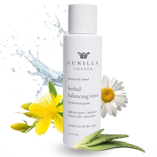 Gunilla Toner Herbal Skin Anti-Aging, Vegan, Soothing, Plant-Based, Antioxidant-Rich, Hydrating, Helps Soften Skin, Natural, Made in USA - 4 oz