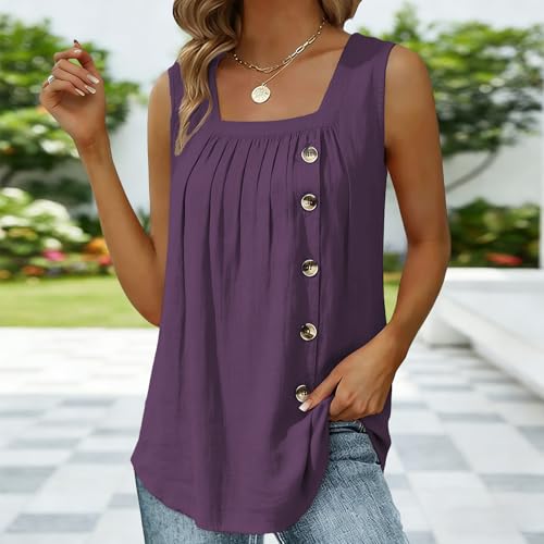 MARSVOVO Women's Summer Square Neck Tank Top