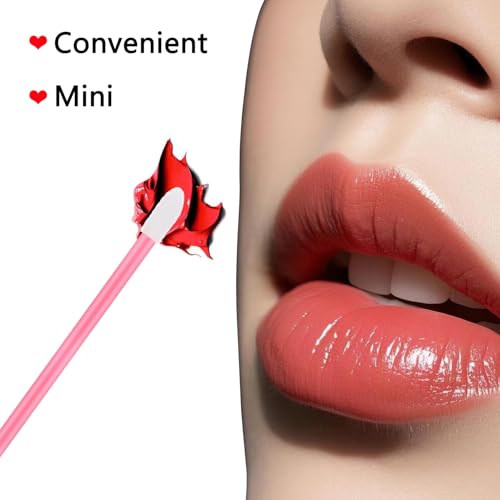 Disposable Lip Wands with Pink Case - 250 Pack for Lipstick & Lip Gloss
