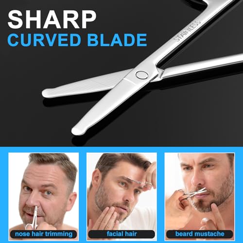 Safety Grooming Scissors Set - Curved & Rounded Tips, 2 Pack
