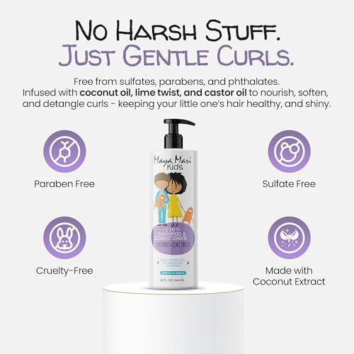 MAYA MARI Kids 2-in-1 Shampoo & Conditioner, 32 oz, Tear-Free