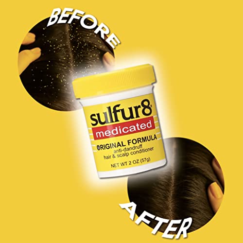Sulfur 8 Medicated Anti-Dandruff Hair & Scalp Conditioner 2 oz ? Helps Control Dandruff, Soothes Itchy Scalp & Moisturizes Hair with Refreshing Clean Fragrance, For All Hair Types (Pack of 2)