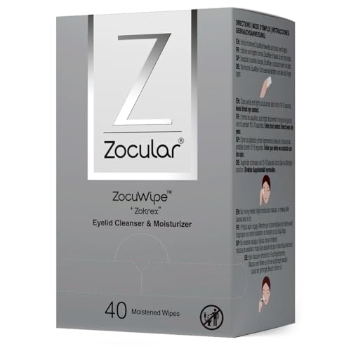 Zocular Zocuwipe Eyelid Wipes, 40 Count – Okra-Based Cleansing Pads