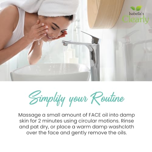 Clearly FACE, Natural Oil Cleanser Face Wash and Makeup Remover | Anti Aging Cleansing Oil with Rosehip, Avocado, Sea Buckthorn, Vegan Squalane | Water Free, Made in USA