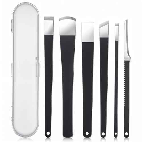 6Pcs Professional Pedicure Knife Kits, Stainless Steel Nail Knives Cuticle Remover Dead Skin Corn Foot Callus Remover Foot Care Tools for Home Beauty Salon