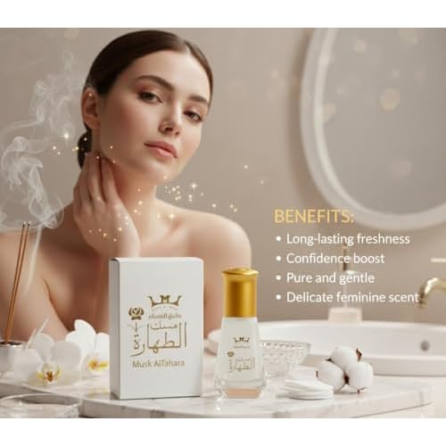 Mesk Al Tahara Pure Arabian Oil Perfume Body Premium Fragrance Oil for Long-Lasting Fragrance Freshness and Elegance White Musk Altahara HALAL 1 Bottle = 6ml ??? ??????? ???? ????