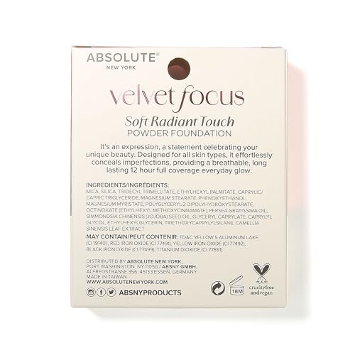 Absolute New York Velvet Focus Powder Foundation - Talc-Free, 12H Wear