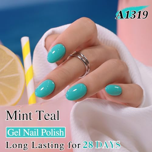 Double Rhythm 15ml Gel Nail Polish - Teal Translucent Pastel
