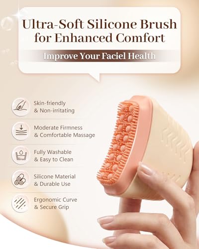 Ergonomic Silicone Lymphatic Face Brush for Puffiness Reduction