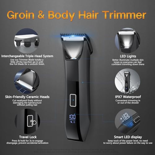 Beatslm All-in-One Beard & Body Hair Trimmer Kit with LED