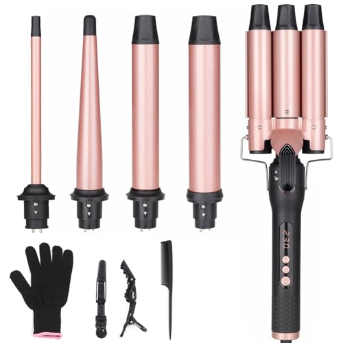 UNOBEY 5-in-1 Curling Wand Set with Interchangeable Barrels