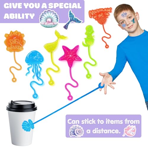 48 Pc Mermaid Party Favors - Stick Hands & Tattoos