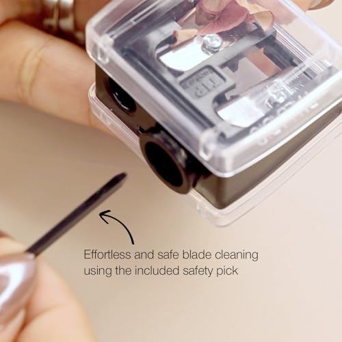 Palladio Double Barrel 3-in-1 Cosmetic Pencil Sharpener with Cover