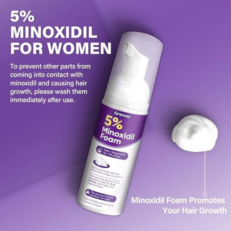 5% Minoxidil Foam for Women Hair Growth - 3 Pack