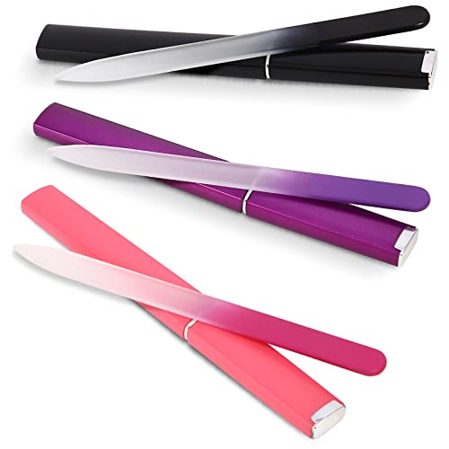 3 Pack Glass Nail Files with Case – Gentle Nail Care Set