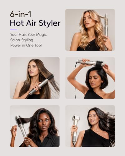 7MAGIC 6-in-1 Hair Dryer Brush Styler, 110,000 RPM