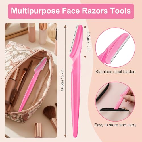 Eyebrow Razor Face Shavers for Women Men - 12 Pack Multipurpose Facial Hair Removal & Exfoliating Tools with Protective Covers - Variation of THIS listing