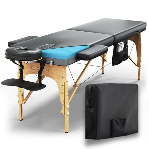 Memory Foam Massage Table 72" Portable Foldable Adjustable Height