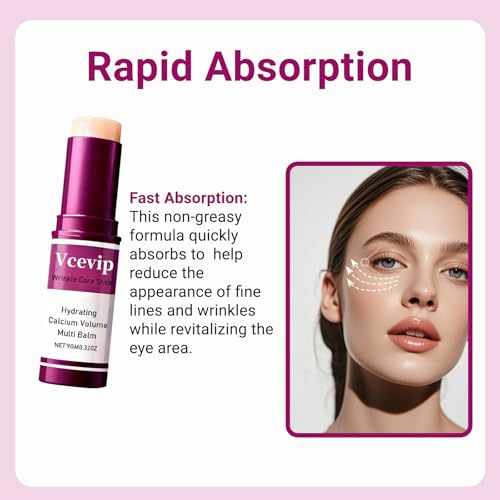 Calcium Volume Multi Balm Stick - Anti-Aging Collagen Cream for Intensive Hydration, Wrinkle Repair & Skin Firming, Suitable for Face, Eyes and Neck.