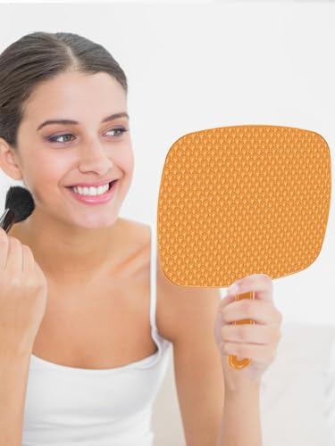 BEFUI 12.4x9 Inch Orange Handheld Shower Mirror Wide View Personal Grooming