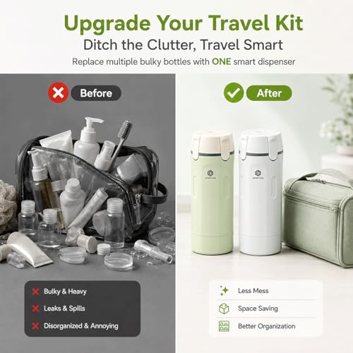 4-in-1 Travel Dispenser Bottle Set - Leak-Proof TSA Compliant
