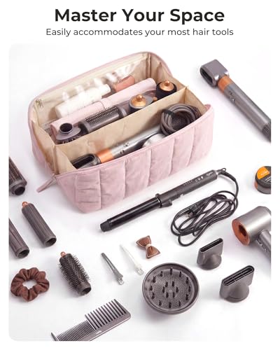 BAGSMART Travel Hair Tool Organizer for Dyson Airwrap | Heat Mat