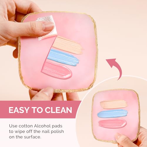 MelodySusie Pink Square Resin Nail Art Palette - Color Mixing Board Without Spatula